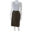 Pre-owned|Escada Womens Houndstooth Print Workwear Straight Pencil Skirt Brown Size 40