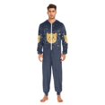 thumbnail image 3 of FORMRS Onesies Pajama for Adults Unisex Hoodie Winter Jumpsuit One Piece Sleepwear, Sizes S-2XL, Orange Cat Planet, 3 of 7