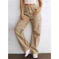 thumbnail image 2 of Women 6 Pockets High Waisted Cargo Pants Wide Leg Casual Pants Combat Military Trouser US 4-18, 2 of 7