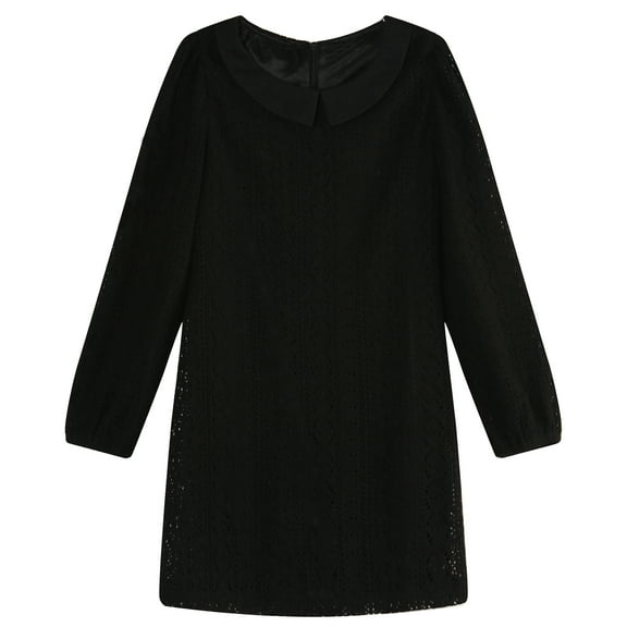 Richie House Girls' Medium Dress with Little Lapel Collar RH0959