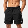 thumbnail image 4 of Besolor Mens Workout Shorts Wide Leg Elastic Waisted Drawstring Lightweight Casual Outdoor Running Short Pants(3X-Large,Black), 4 of 5