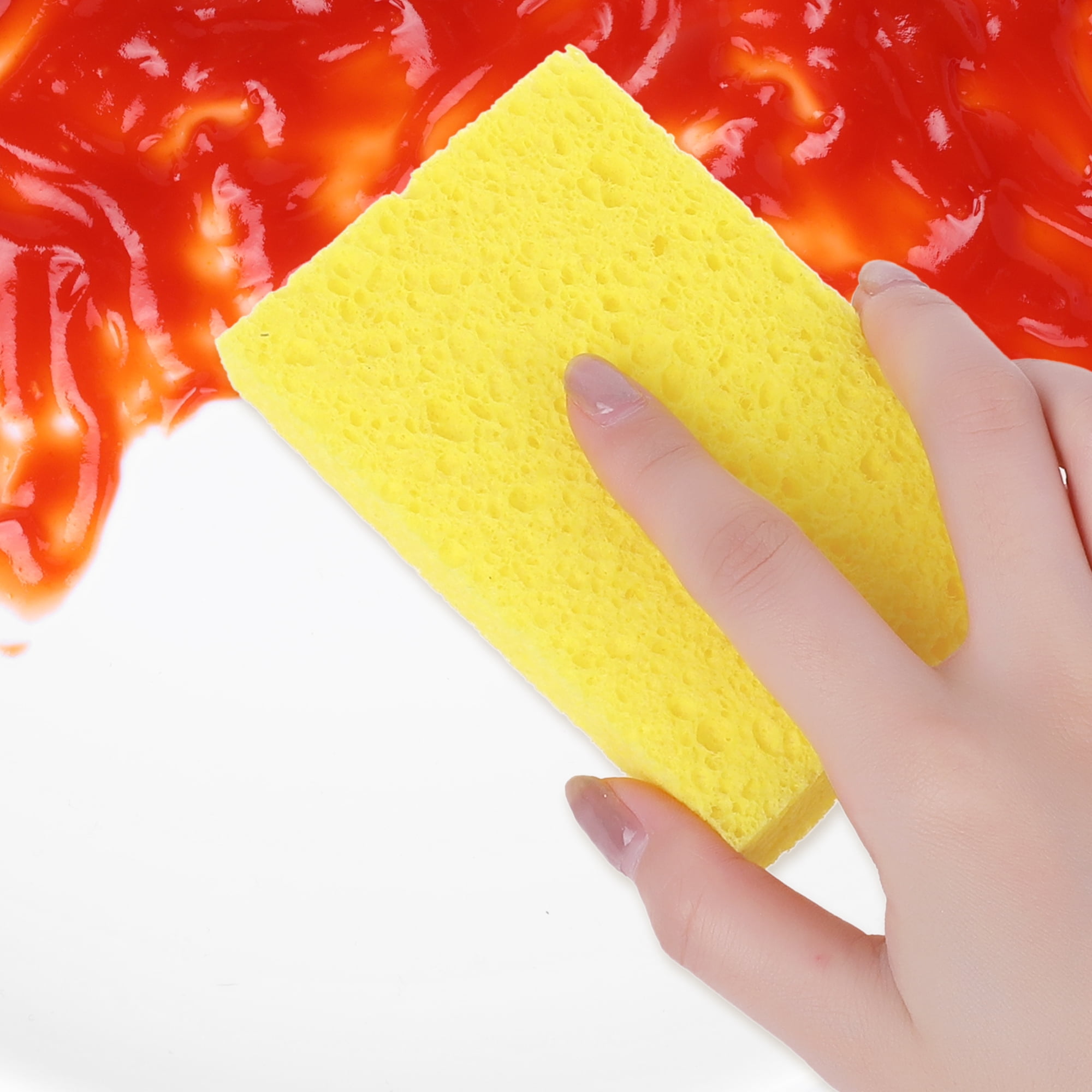 Unique Bargains 6 Pack Scrub Sponge Bulk Sponges Sponges Yellow