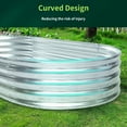 thumbnail image 6 of Galvanized Garden Bed Outdoor Raised Garden Bed for Vegetables Flowers and Herbs Metal Planter Boxes Large Galvanized Steel Raised Bed Kit 6x3x1ft Oval, 6 of 8