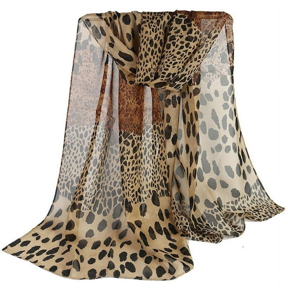 Leopard Silk Scarf All-matching Girls - on stock Coffee Leopard