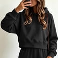 thumbnail image 4 of Tqcoqu Women's Solid 2 Piece Tracksuit,Cropped Hoodie Sweatshirt & Elastic Waist Wide Leg Sweatpants,Casual Streetwear Loungewear Outfit Set,Black Women's S-XXL, 4 of 9