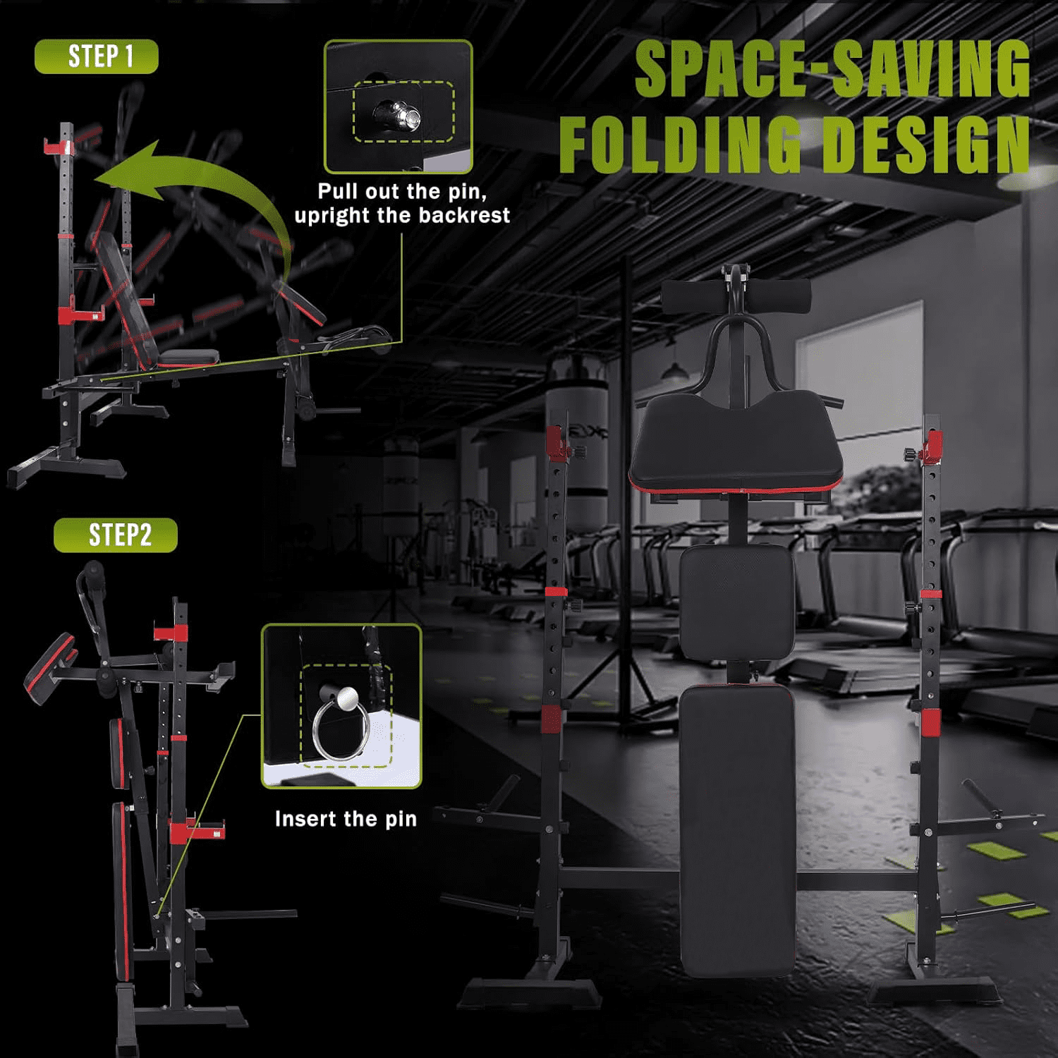 PUATUL 1500LBS 6 IN 1 Olympic Weight Bench Set with Leg Developer and Leg Curl