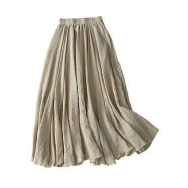 Women's Ankle Length High Waist A-line Flowy Long Maxi Skirt with ...