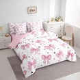 thumbnail image 2 of Erosebridal Kids Kawaii Polka Dots Bowknot Bedding Comforter Set 7 Pieces,Girls Teens Cute Love Heart Stars Print Full Bedding Set,Pink Reversible,Microfiber Bedroom Decor, 2 of 6