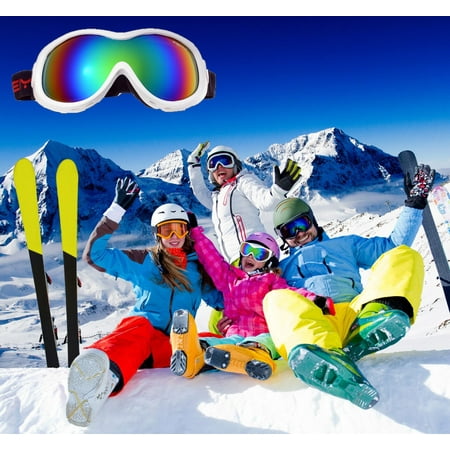 Atomic Kids Ski - AGPTEK Kids Junior Professional Snowboarding Snow Ski Goggles Windproof Anti Fog White