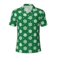 thumbnail image 2 of Daiia Snowflake Pattern Men’s Polo Shirts,Solid Deck Shirt,Classic Fit, Breathable Cotton Polo for Casual and Sport Wear-Small, 2 of 9