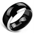 thumbnail image 5 of Wedding Rings Mens 8mm Black Domed Titanium Wedding Band w/ Silver Edges, 5 of 6