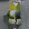 thumbnail image 2 of Vestido HUOGUO Vintage Floral Manga 3/4 para mujer, talla grande, 2 of 5