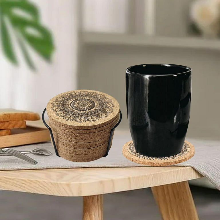 1pc 4 Inch Round Cork Coasters for Drinks, Heat Resistant Reusable