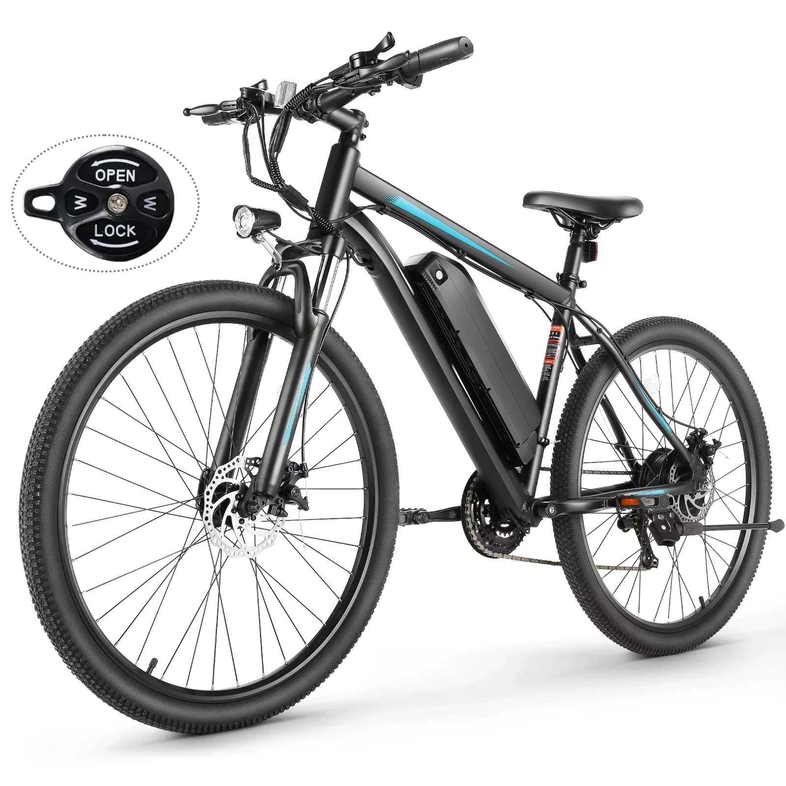 Electric Bike, 26" x 4" Fat Tire Electric Bike for Adults 500W 19.8MPH Electric Mountain Bicycle Snow Beach Ebike, 48V 10.4Ah Battery, Lockable Suspension Fork, LCD Display, Fast Charge, Red - image 14 of 16