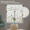 thumbnail image 4 of Watercolor Floral Kitchen Curtains Window Curtains Valance and Tier Set 36 Inch, Colorful Wildflowers and Butterflies Rod Pocket Short Tier Curtain, Spring Small Curtains for Kitchen Decor, 4 of 5