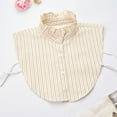 thumbnail image 2 of Striped Detachable Collar Half High Collar Shirt Red Christmas Holiday Fashion Accessory, 2 of 9