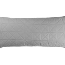 Stone King Size Pillow Case – Grey with Geometric Quilting | Stylish & Luxuriously Soft | Modern Design | 18" x 37"