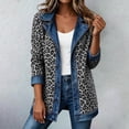 thumbnail image 6 of Women's Leopard Jean Jacket Long Sleeve Button Down Denim Jacket Coat with Pockets Women's Fall 2026 Outfits(Grey,XL), 6 of 7