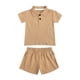 thumbnail image 1 of Odeerbi Niños Niñas 2 Piezas Preppy Outfit Algodón Color Sólido Tenis Golf Camisa y Shorts Uniforme Escolar Conjunto, 1 of 9