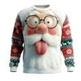 thumbnail image 4 of Gyexs Santa Sweatshirts for Men Christmas Sweaters Funny 3D Printed Long Sleeve Shirts Couples Xmas Holiday Pullover #14 White & Size M, 4 of 4
