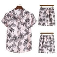 thumbnail image 2 of Hawaiian 2 Piece Outfits for Men's Floral Tracksuit Summer Short Sleeve Button Down Shirt and Shorts Jogging Sweatsuit, 2 of 3