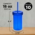 thumbnail image 5 of Acrylic Tumblers with Straw 18 oz. Set of 10, Bulk Pack - Perfect for Smoothies, Iced Coffee, Soda, Other Beverages - Blue, 5 of 5