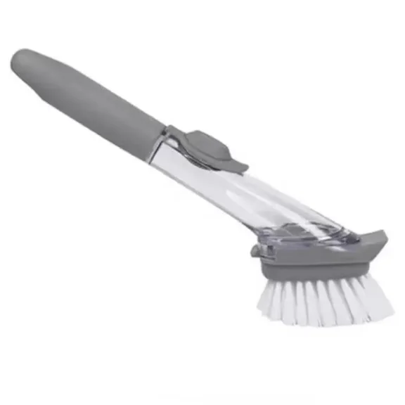 2 in 1 Refillable Kitchen Brush Long Handle Detachable Soap Dispenser Scrubber for Pots Dishes Sink Non Scratch Eco Friendly