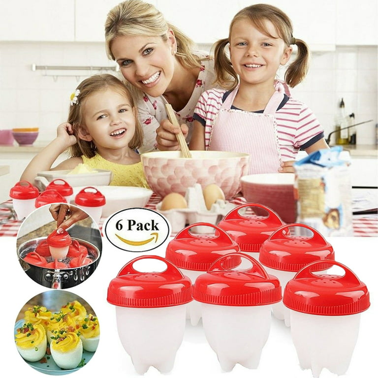 Egg Cooker - Hard Boiled Eggs Without The Shell, 6 Egg Cups,non Stick  Silicone Boiled Steamer
