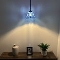 thumbnail image 2 of Tiffany Mini Hanging Baroque Style LED Bulb Included 8-Light Blue Stained Glass Pendant Lights, 2 of 5