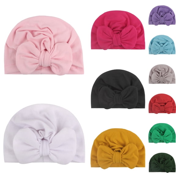 Kureaily Toddler Baby Boys Girls Cap Beanie Solid Cotton Bowknot Elastics Turban Hat ,Spring Summer Sun Baby Caps One Size ,Army Green