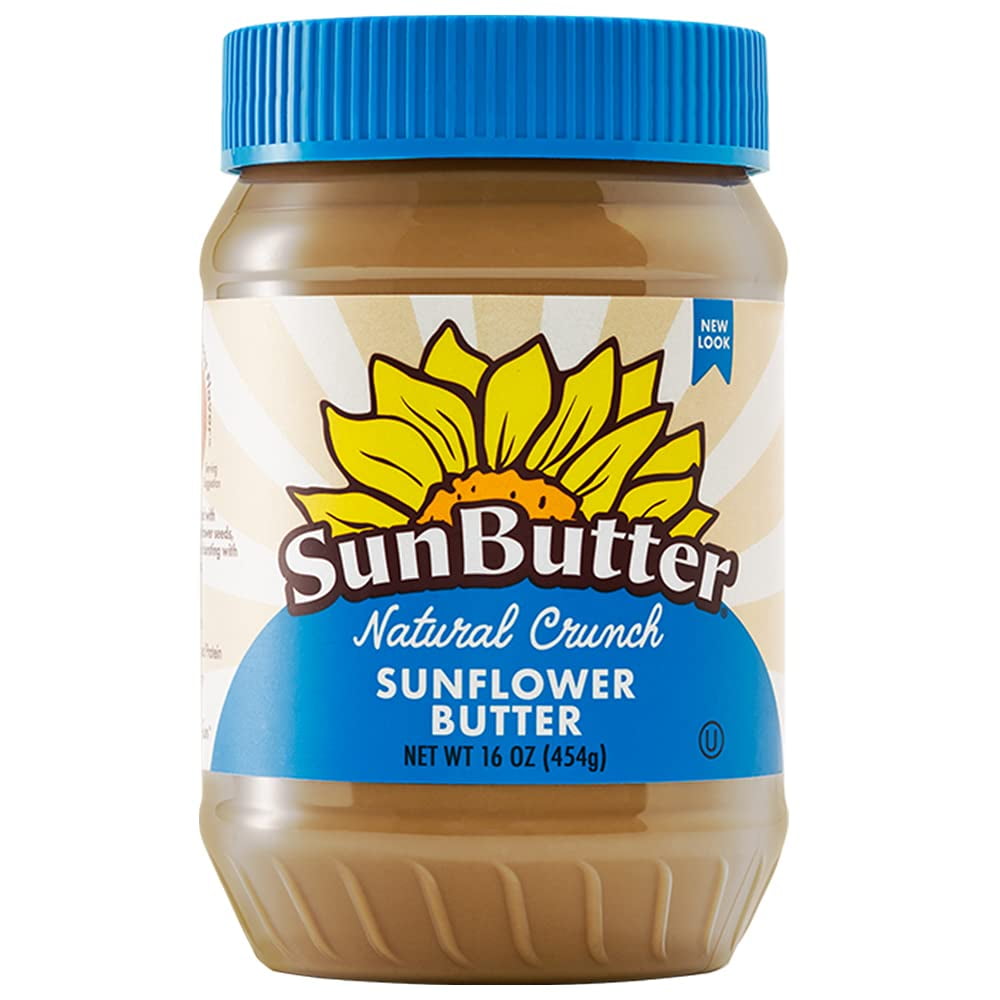 SunButter Sunflower Butter Naturally Crunchy Alternative to Peanut Butter 16 oz plastic jars, Pack of 6