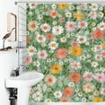 thumbnail image 3 of Floral Colorful Flower Shower Curtain Fabric Bathroom Decor with Hooks, 3 of 6