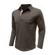 thumbnail image 4 of pstuiky Camisas para hombre de manga larga, Camiseta informal de manga larga para hombre, color liso, con solapa, estilo retro. Tops de talla grande para hombre xxl, 4 of 7