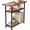 Narrow Side Table, variant on C Shaped Side Table, End Table Set of 2, Sofa Couch Table TV Tray for Living Room, Small Space, Rustic Brown