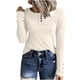 thumbnail image 5 of Ailaofu Women’s Long Sleeve Henley T Shirts Button Down Slim Fit Tops V-Neck Ribbed Knit Shirts, 5 of 6