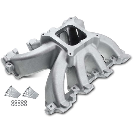 A-Premium Cathedral Port Single Plane Intake Manifold Compatible with Chevy small block GM LS1 LS2 4.8L 5.3L 6.0L