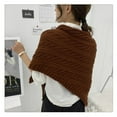thumbnail image 1 of Women Shawl Autumn Wraps Solid Stylish Triangular Color Lady Shoulder Scarf Cardigan Poncho Fashion Clothing Decoration Dressing Accessory Coffee, 1 of 9