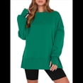 thumbnail image 2 of Sudaderas de Gran Tamaño para Mujer, Sudaderas con Capucha de Larga con Abertura para el Pulgar, Camisetas con Abertura Lateral, Tops Estilo Y2K Verde M, 2 of 10
