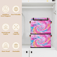 thumbnail image 2 of CURLYOOT Tie Dye Boho Hippie Storage Bin With Zipper Lid, Foldable Clothes Organizer Lidded Storage Baskets, Rectangular Box Closet Shelf Organizer, 2 of 8