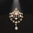 thumbnail image 3 of Accesorio de ramillete de broche de oro chapado en cobre con perlas reales de agua dulce estilo corte Vintage, 3 of 5