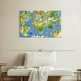 thumbnail image 2 of Elephant Stock Cartoon Landmarks World Map Wall Art - Horizontal Multi Panel Canvas - Living Room Wall Decor - Map Multi Panel - Green And Yellow Decor - 38" x 24", 2 of 8