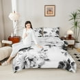 thumbnail image 4 of Feelyou Grey Fashion Flower Full Size Comforter Sets, Watercolor Floral Bedding Comforter Set, Teens Adult Women Girls Reversible Bedding Sets, Ultra Soft Bedroom Decor, 3 Pieces, 4 of 8