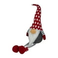 thumbnail image 3 of Northlight Hanging Leg and Polka-Dot Snow Cap Smiling Gnome - 24" - Gray and Red, 3 of 5