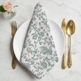 thumbnail image 2 of Farmhouse Cloth Napkins, Teal Blue Green Vintage Flower Leaf Plant Washable and Reusable Dinner Napkins Set of 4, Table Napkin for Kitchen Party Birthday Wedding Hotel Housewarming 20"x20", 2 of 9