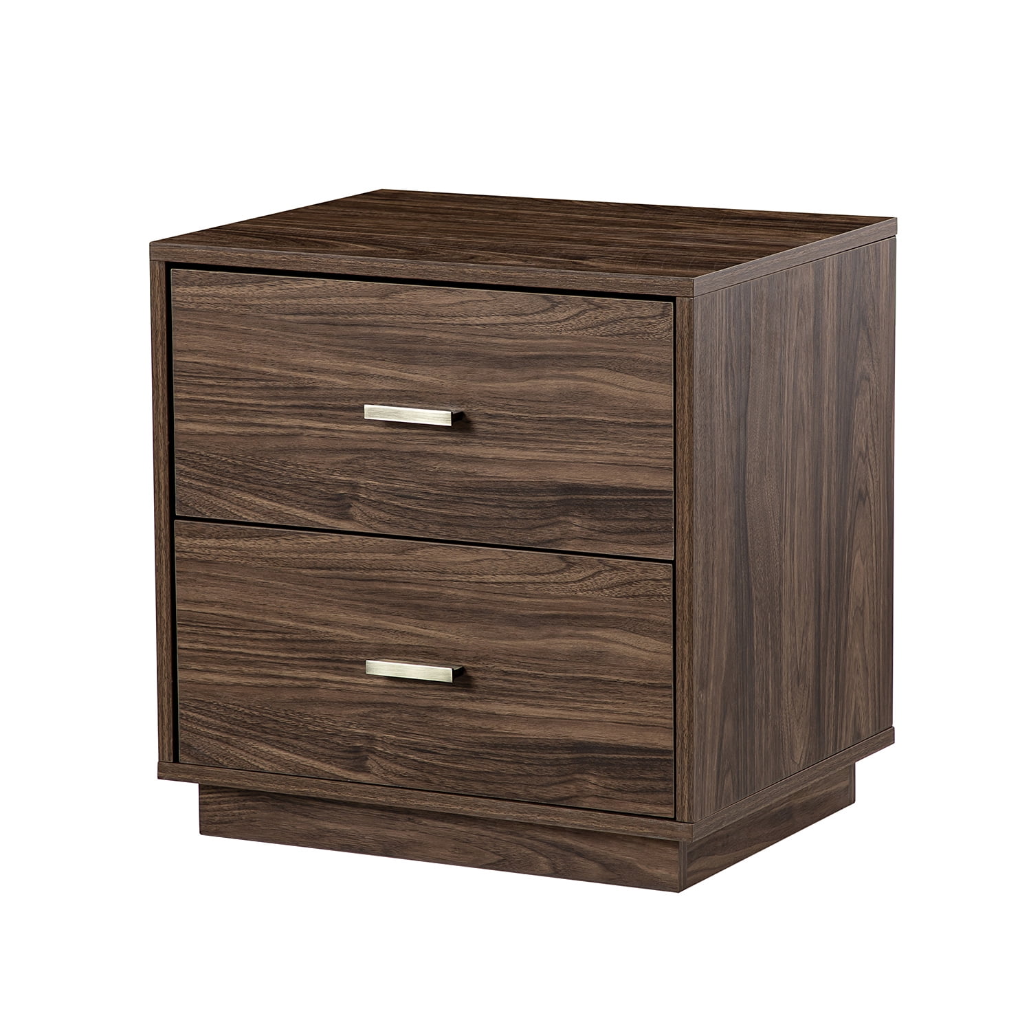 Resenkos Modern Design Wooden End Side Table with 2 Drawers, Nightstand Storage Cabinet for Bedroom,Walnut Resenkos Modern Design Wooden End Side Table with 2 Drawers, Nightstand Storage Cabinet for Bedroom,Walnut