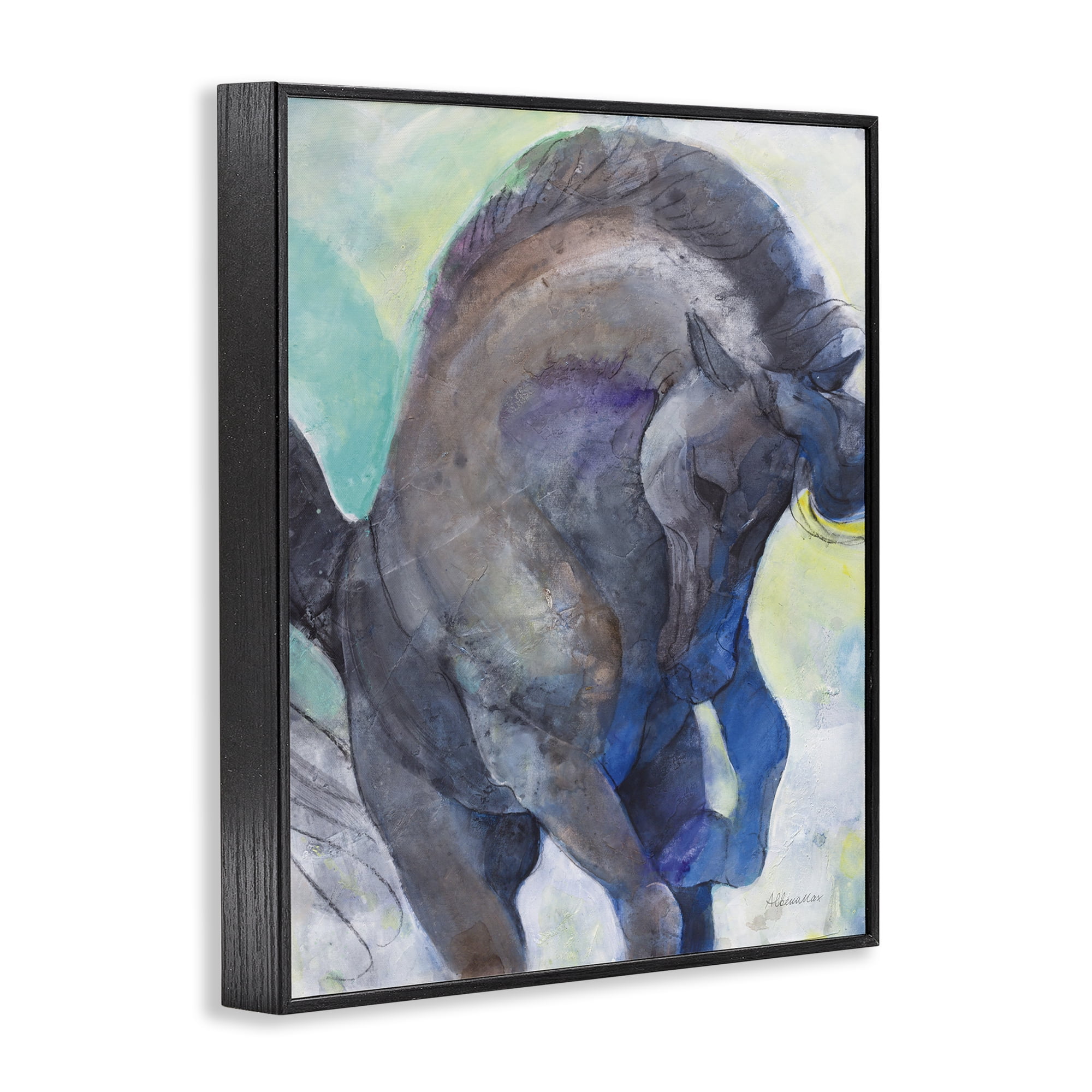 Stupell Industries Royal Splendor Stallion Animals & Insects Painting Black Framed Art Print Wall Art, 11 x 14