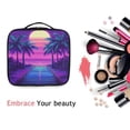 thumbnail image 6 of FORMRS Travel Makeup Bag Large Capacity Train Case Cosmetic Organizer with Adjustable Dividers, Purple Digital Art, 6 of 8