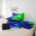 thumbnail image 6 of Homewish Green Blue 7 Pieces Bedding Comforter Set,Neon Lightning Full Bedding Set,Modern Abstract Desgin Fitted Sheet Flat Sheet For Girls Boys,Microfiber Bedroom Decor Reversible, 6 of 8