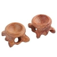 thumbnail image 3 of Brown Synthetic Crystal Ball Stand for Home Decor with Cambered Concave Design 2 Pieces Size 2, 3 of 8