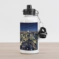 thumbnail image 1 of Urban Aluminum Water Bottle, Modern Cityscape After Sunset Manhattan New York USA Architectural View, Aluminum Insulated Spill-Proof Travel Sports Water Bottle, Yellow Tan Dark Blue, by Ambesonne, 1 of 4